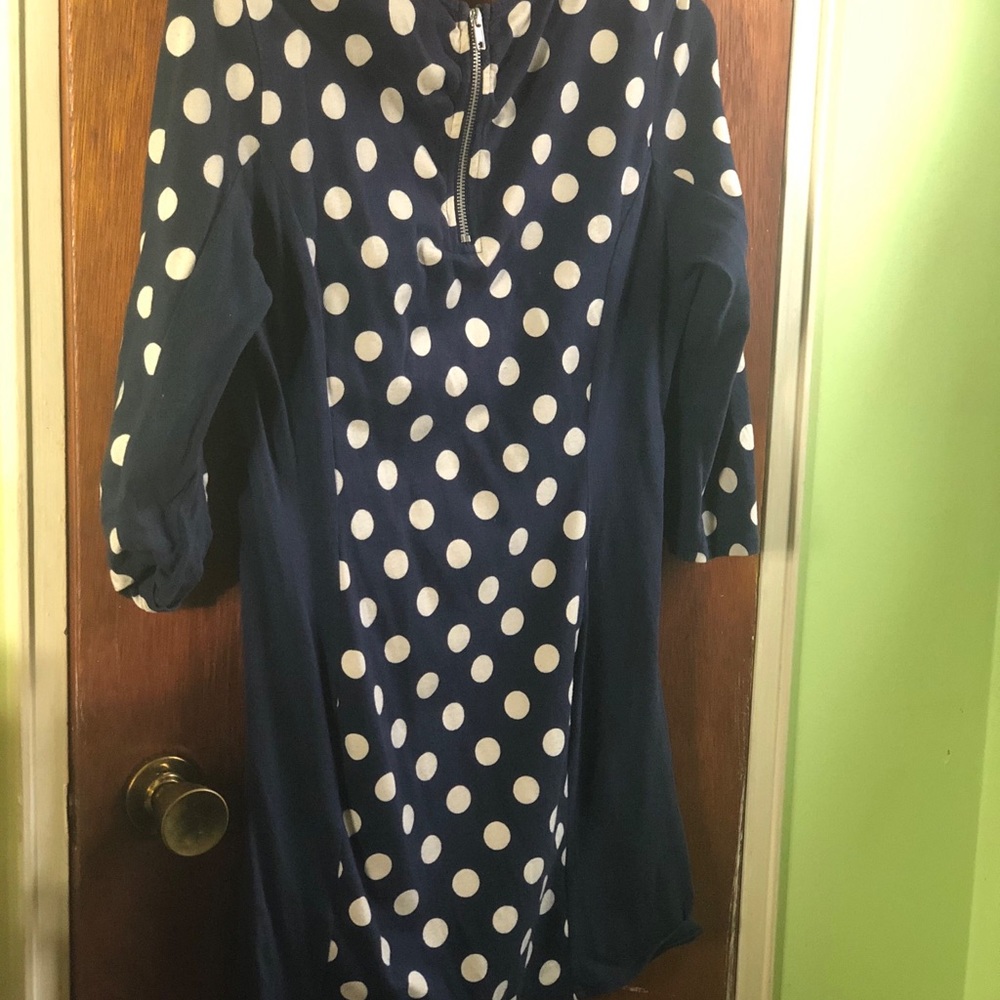 Navy Blue/white Polka Dot Dress